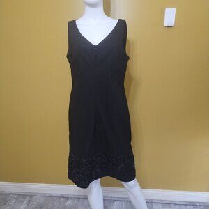 Luciano Dante Sleeveless Black Embroidered Midi Dress Size 6 Whimsygoth